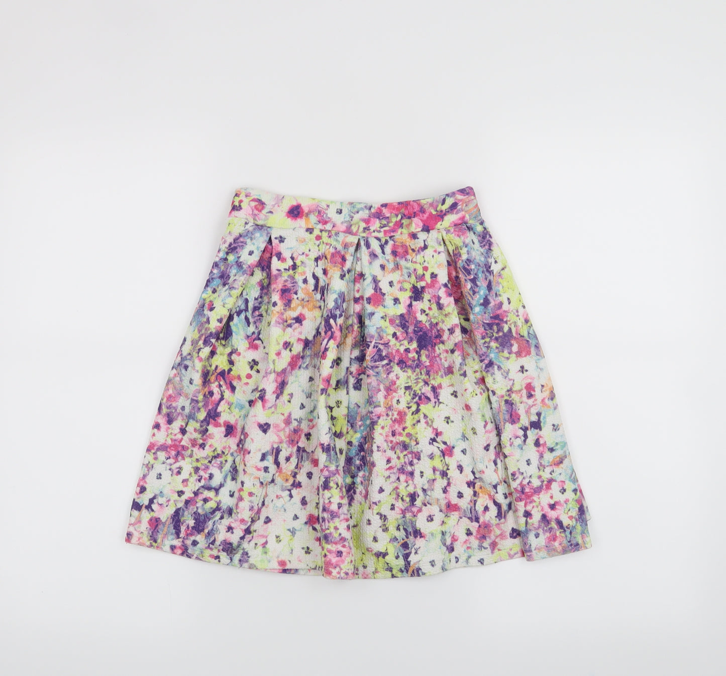 River Island Girls White Floral  Skater Skirt Size 9-10 Years