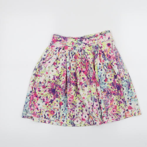 River Island Girls White Floral  Skater Skirt Size 9-10 Years