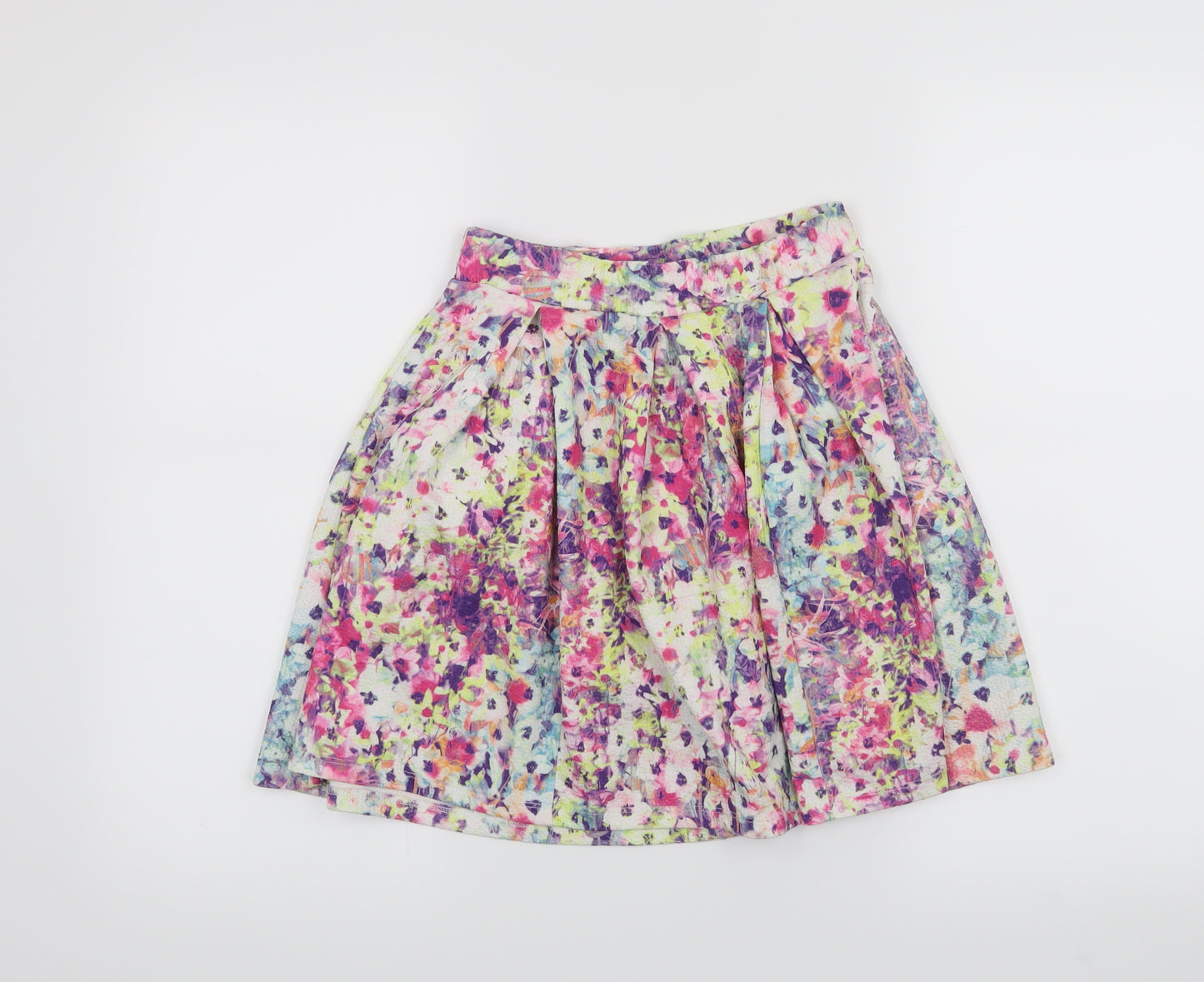 River Island Girls White Floral  Skater Skirt Size 9-10 Years