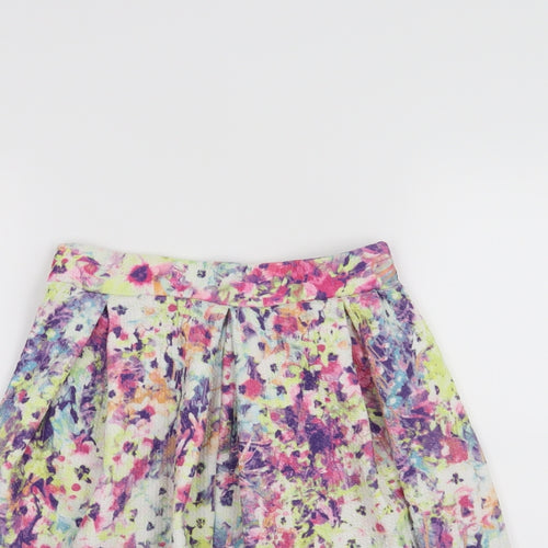 River Island Girls White Floral  Skater Skirt Size 9-10 Years