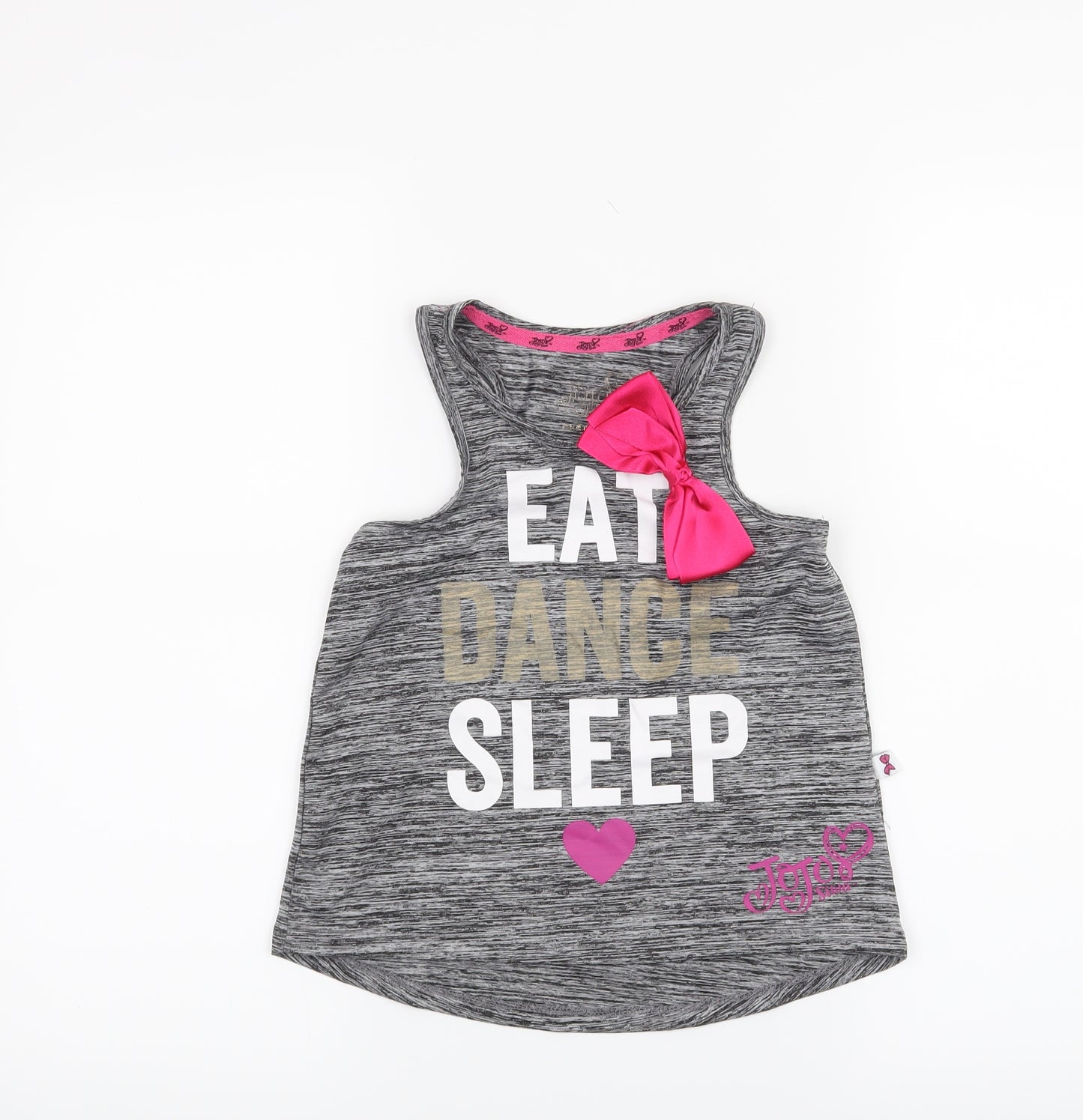 Jojo Siwa Girls Grey   Basic Tank Size 7-8 Years