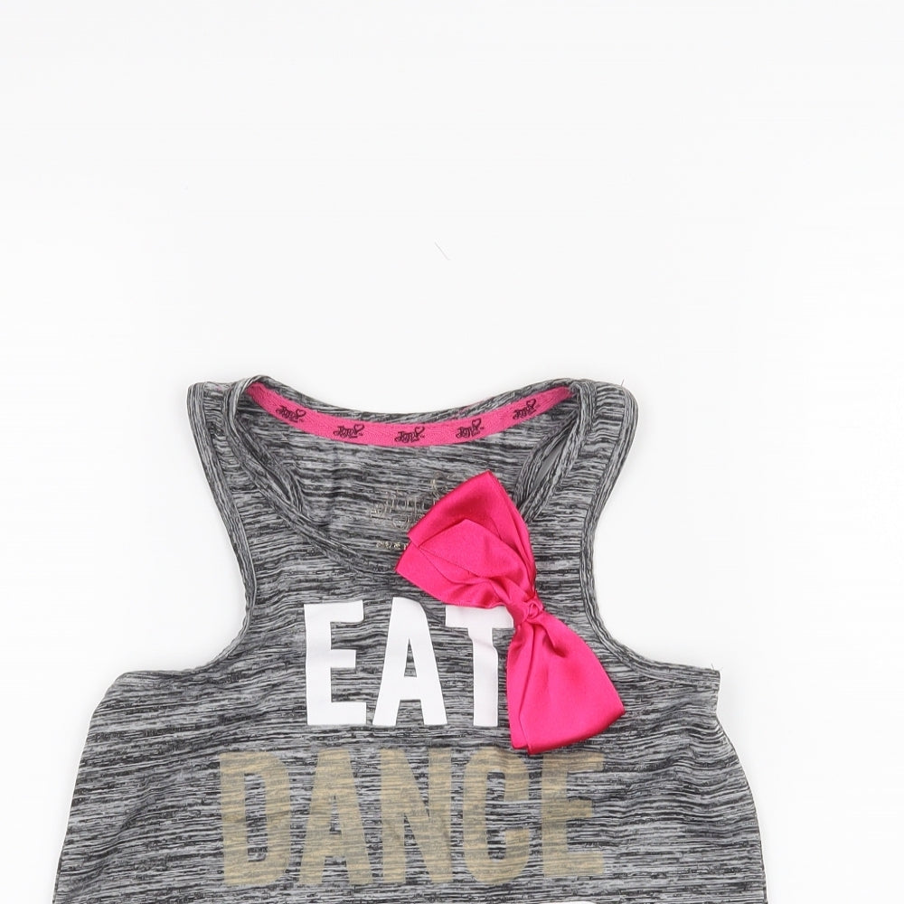 Jojo Siwa Girls Grey   Basic Tank Size 7-8 Years