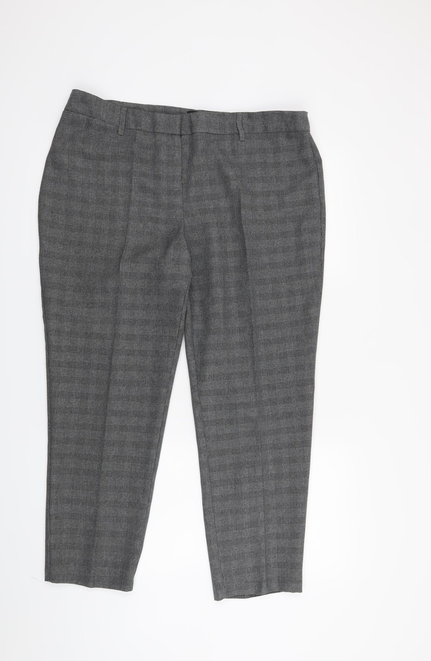 George Womens Grey   Cropped Trousers Size 16 L26 in