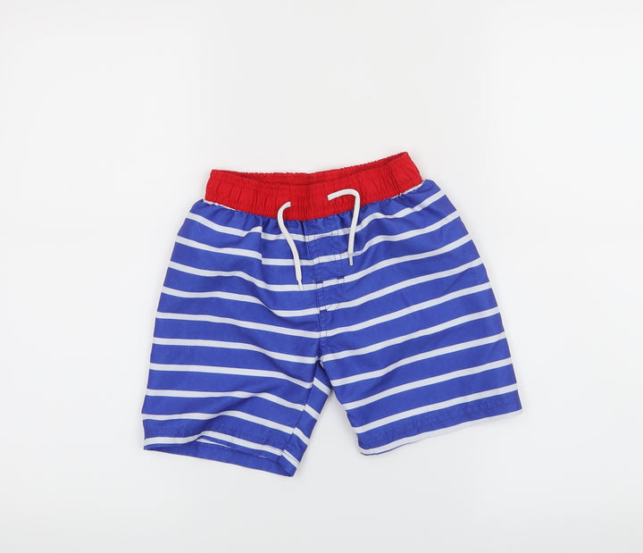 barnaby Boys Blue Striped Sweat Shorts Size 5-6 Years