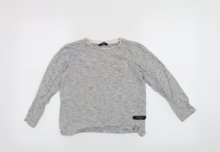 George Boys White Striped Basic T-Shirt Size 8-9 Years