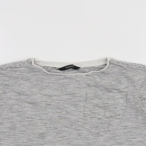 George Boys White Striped  Basic T-Shirt Size 8-9 Years