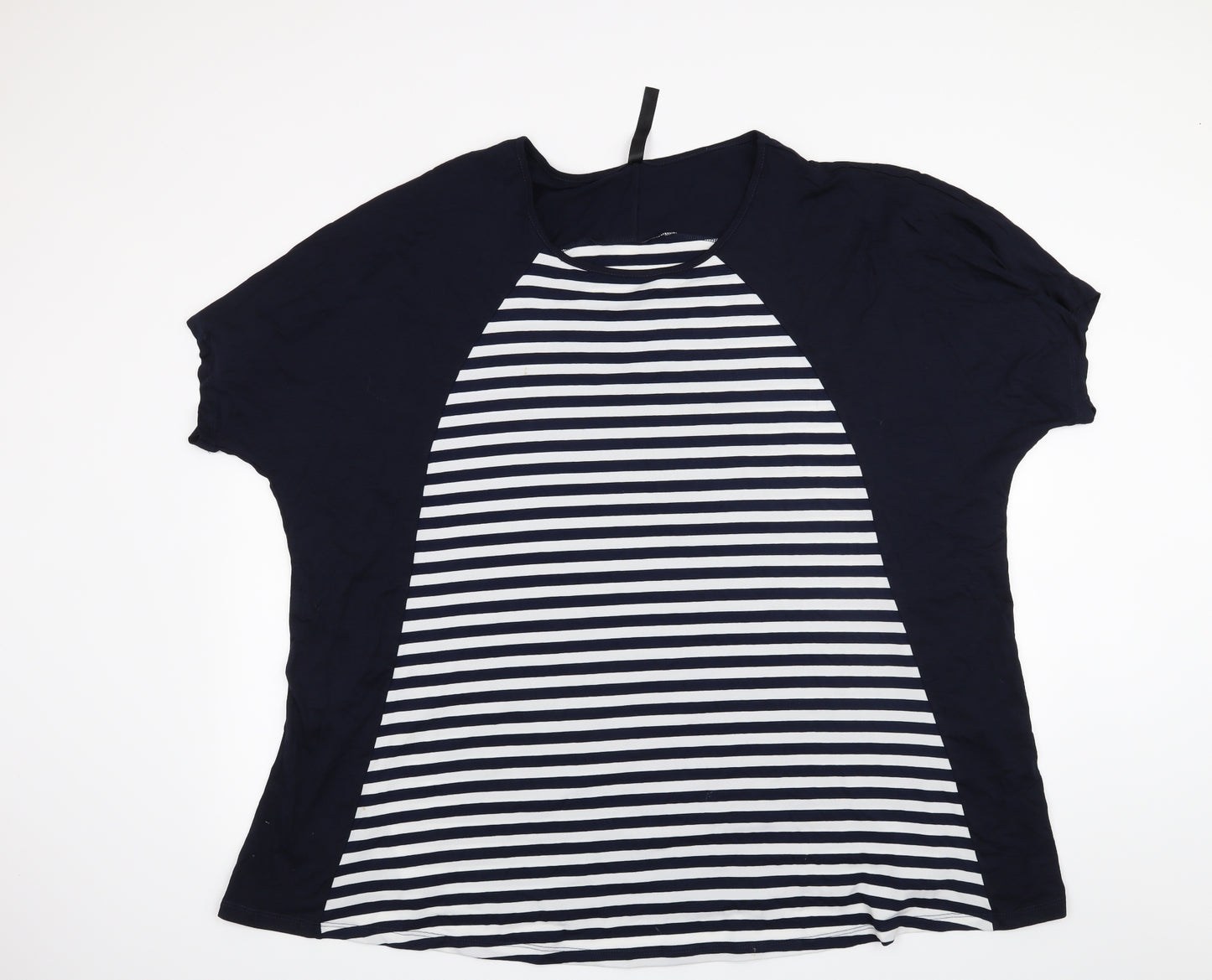 Evans Womens Blue Striped  Basic T-Shirt Size 22