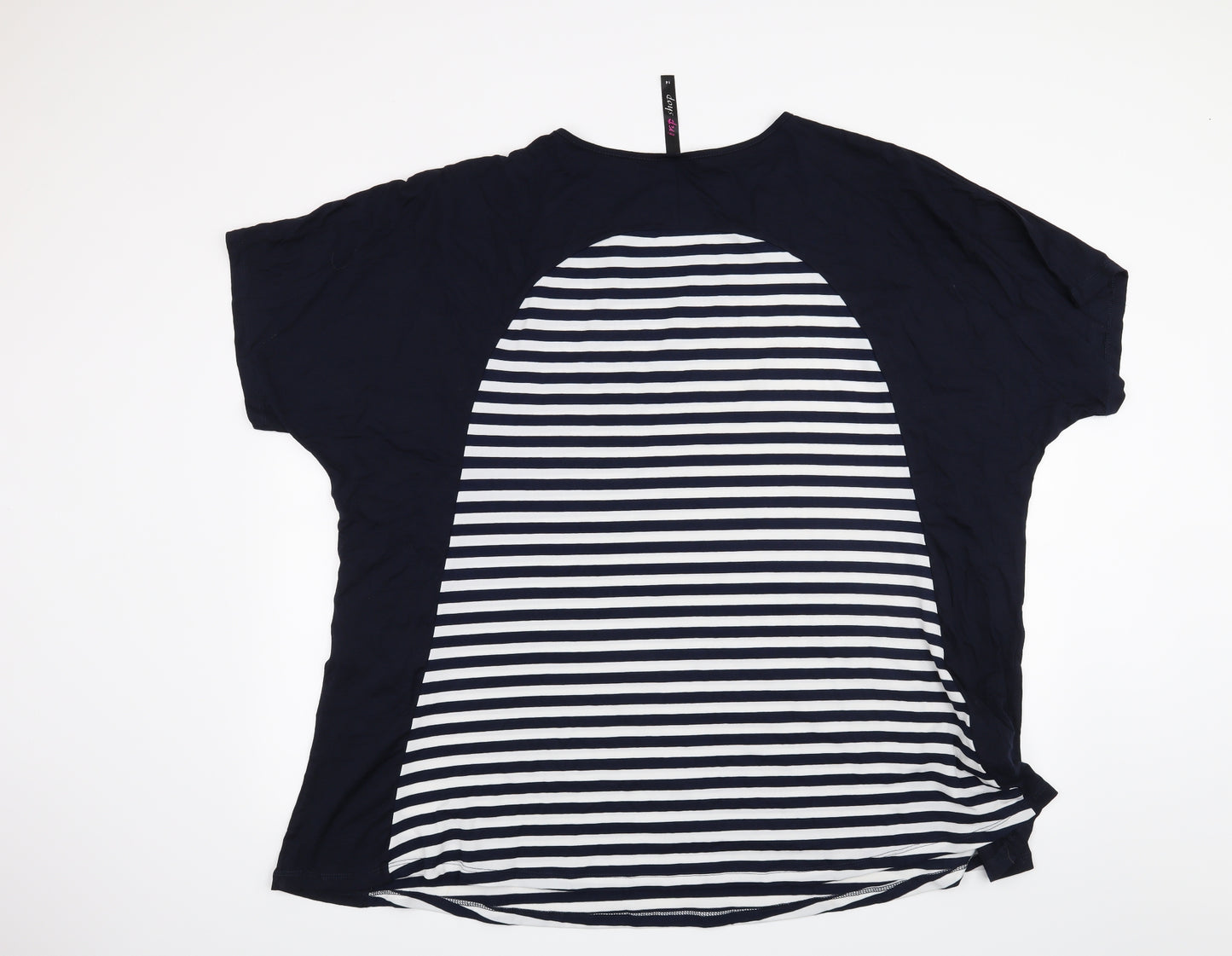 Evans Womens Blue Striped  Basic T-Shirt Size 22