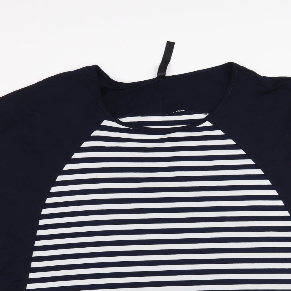 Evans Womens Blue Striped  Basic T-Shirt Size 22