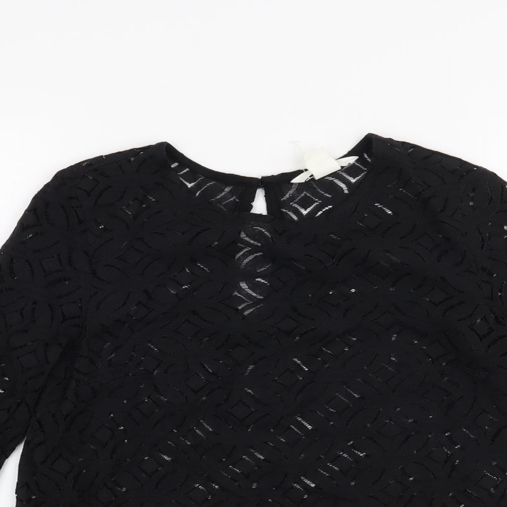 H&M Womens Black   Basic Blouse Size XS