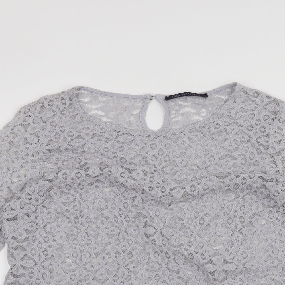 M&S  Womens Grey   Basic Blouse Size 16