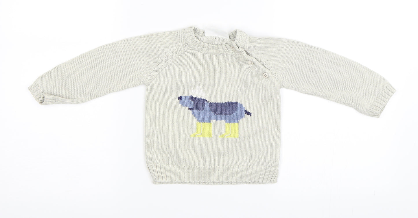 The Little White Company Baby Beige   Pullover Jumper Size 12-18 Months