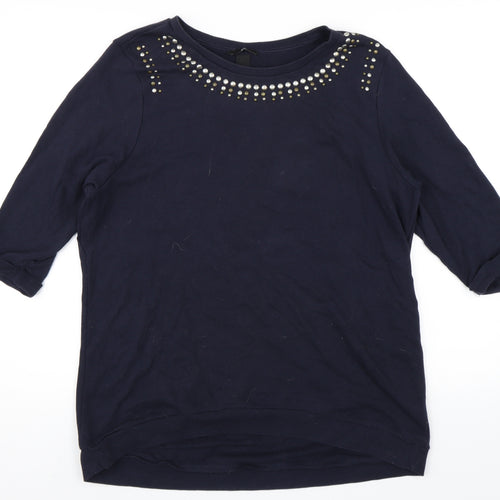 H&M Womens Blue   Pullover Sweatshirt Size L