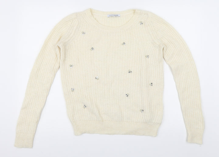 NEXT Womens White Pullover Jumper Size 8