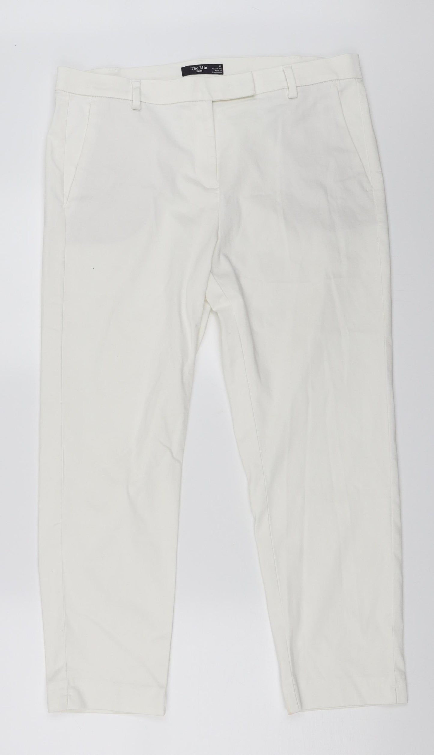 Marks and Spencer Womens White   Trousers  Size 14 L25 in