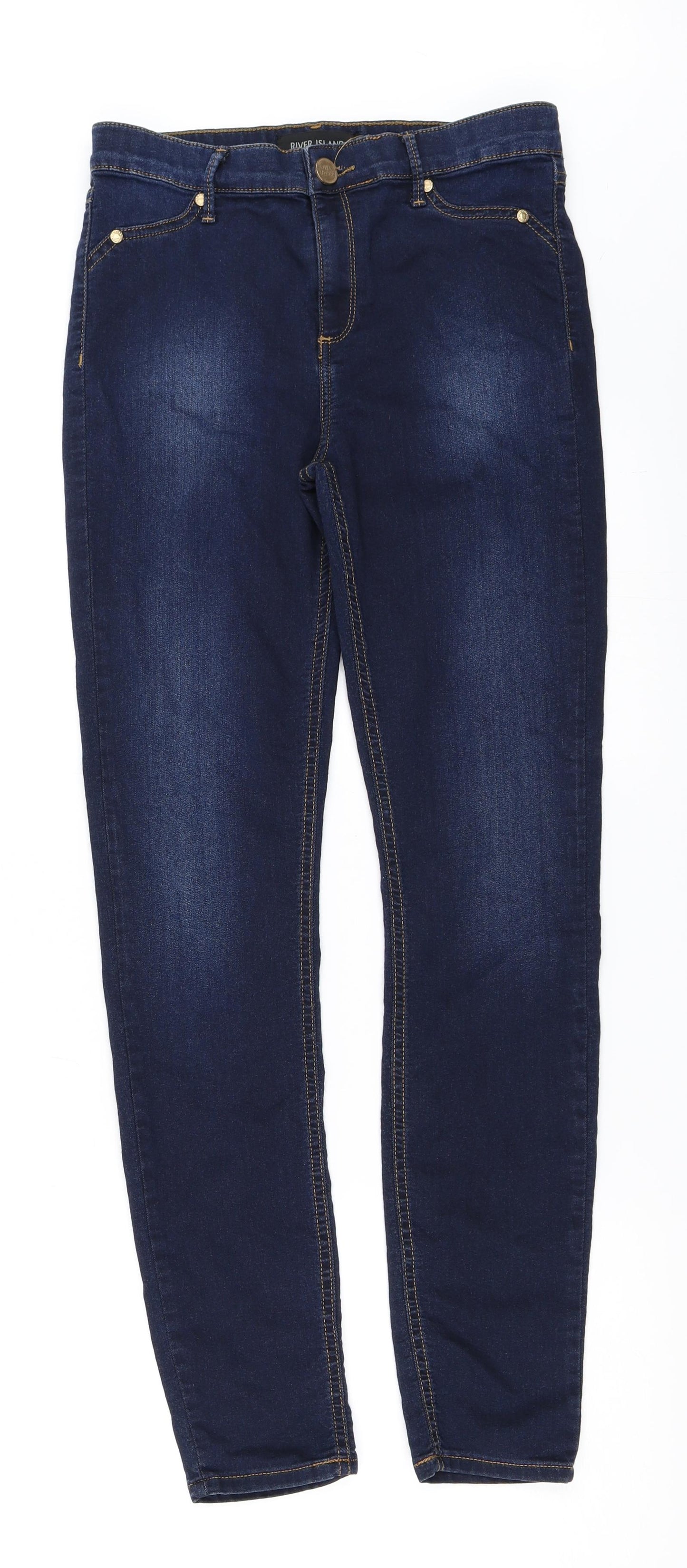 River Island Womens Blue   Skinny Jeans Size 14 L30 in
