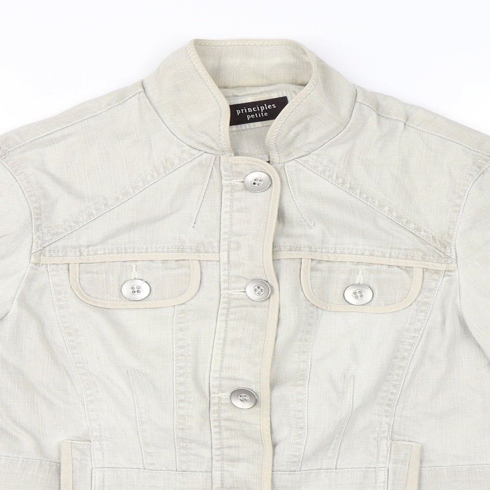 Principles Womens Grey  Denim Jacket  Size 8