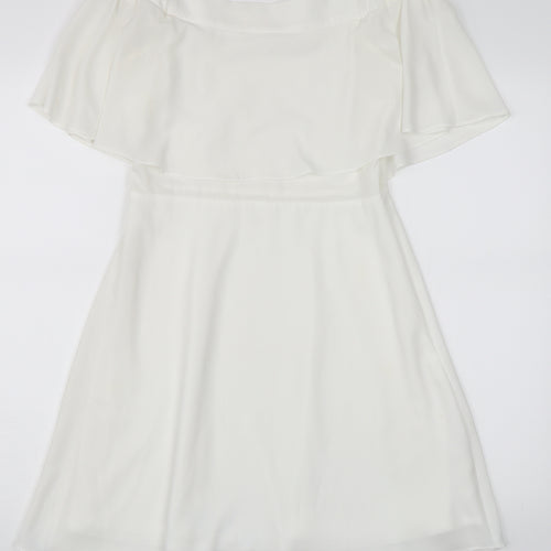 River Island Womens White   Skater Dress  Size 8