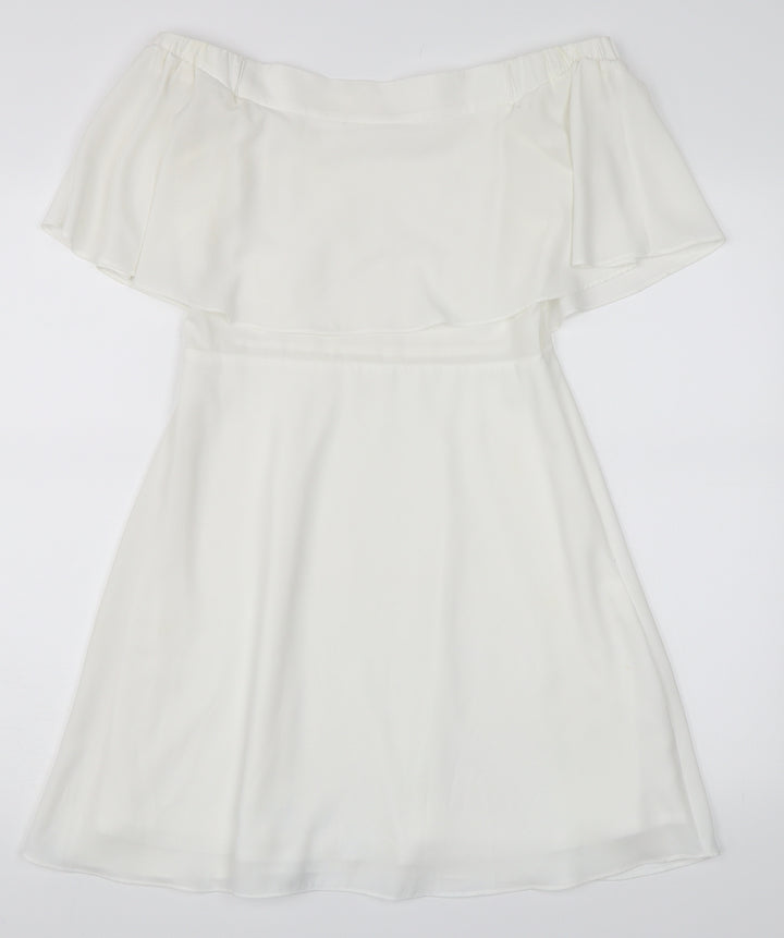 River Island Womens White   Skater Dress  Size 8