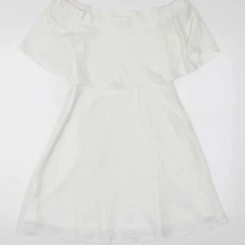 River Island Womens White   Skater Dress  Size 8
