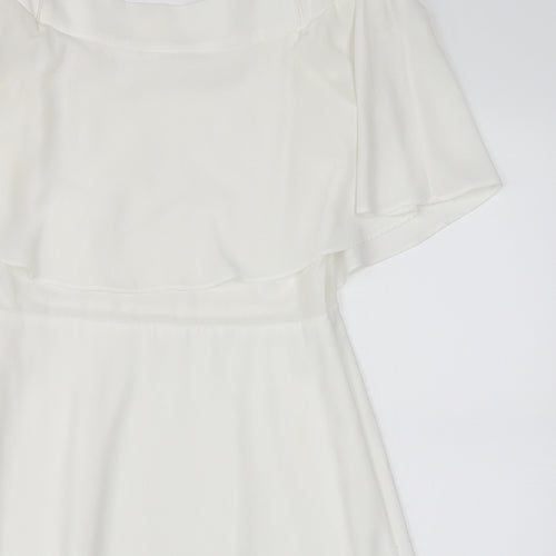 River Island Womens White   Skater Dress  Size 8