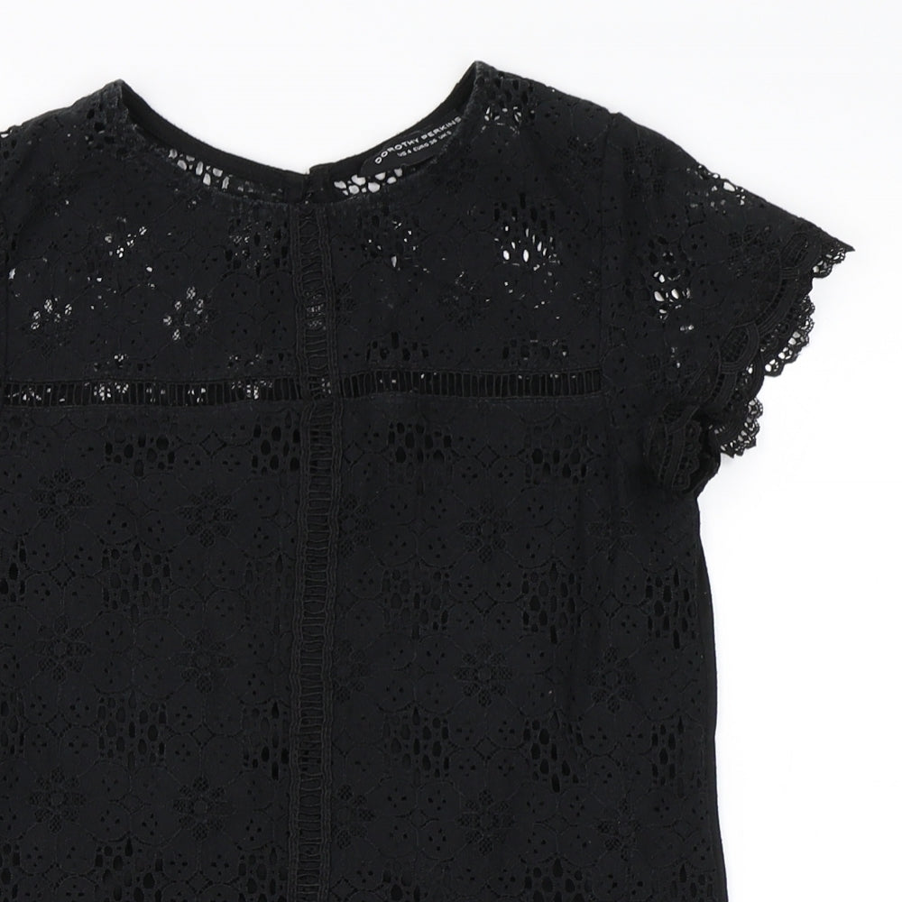 Dorothy Perkins Womens Black   Basic T-Shirt Size 8