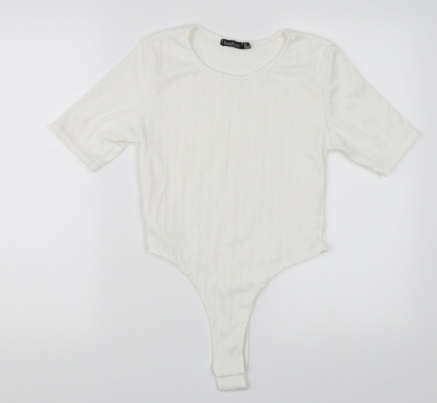 Boohoo Womens White   Basic T-Shirt Size 12  - Bodysuit