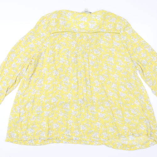NEXT Womens Yellow Floral  Basic T-Shirt Size 22