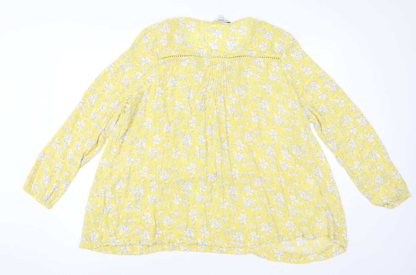 NEXT Womens Yellow Floral  Basic T-Shirt Size 22