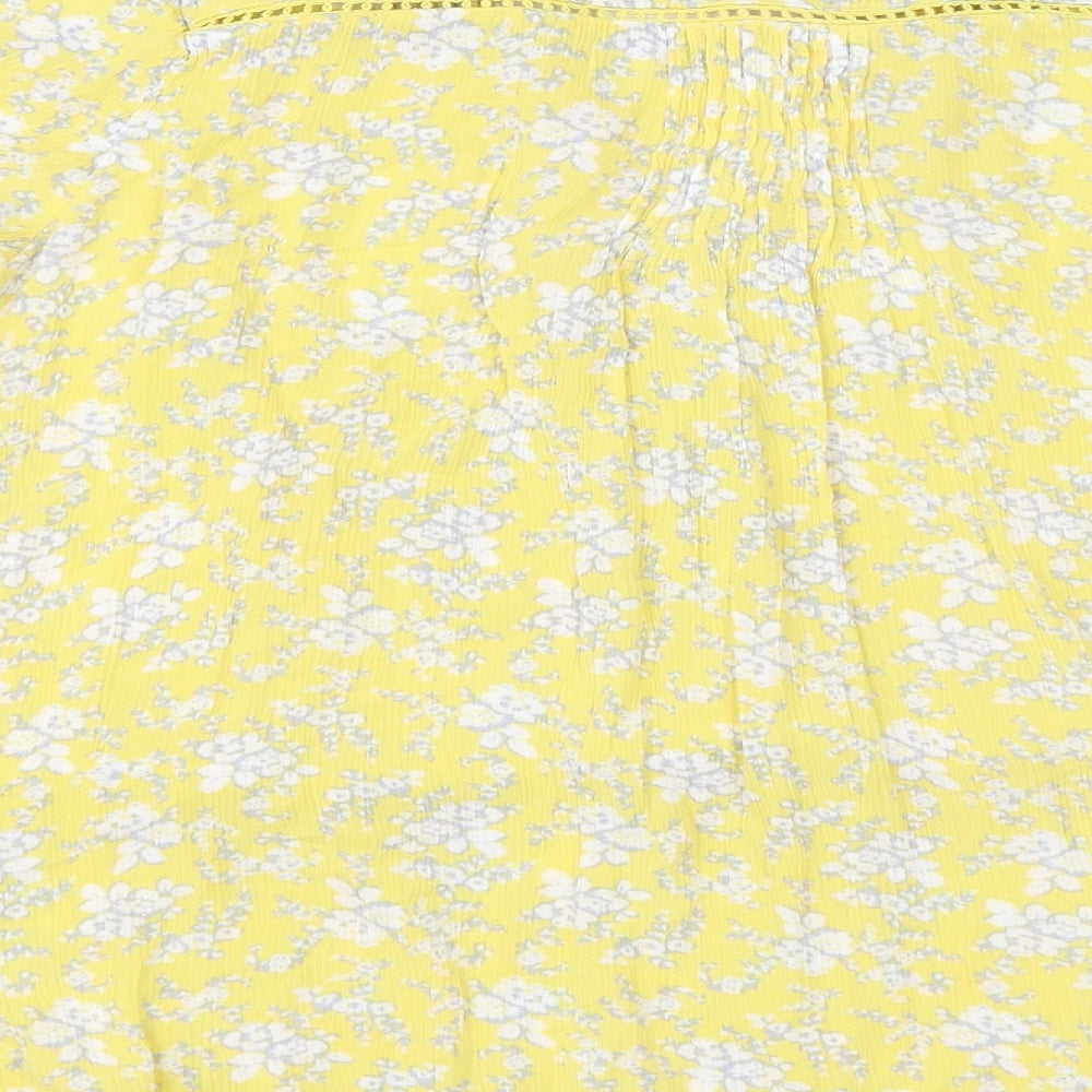 NEXT Womens Yellow Floral  Basic T-Shirt Size 22