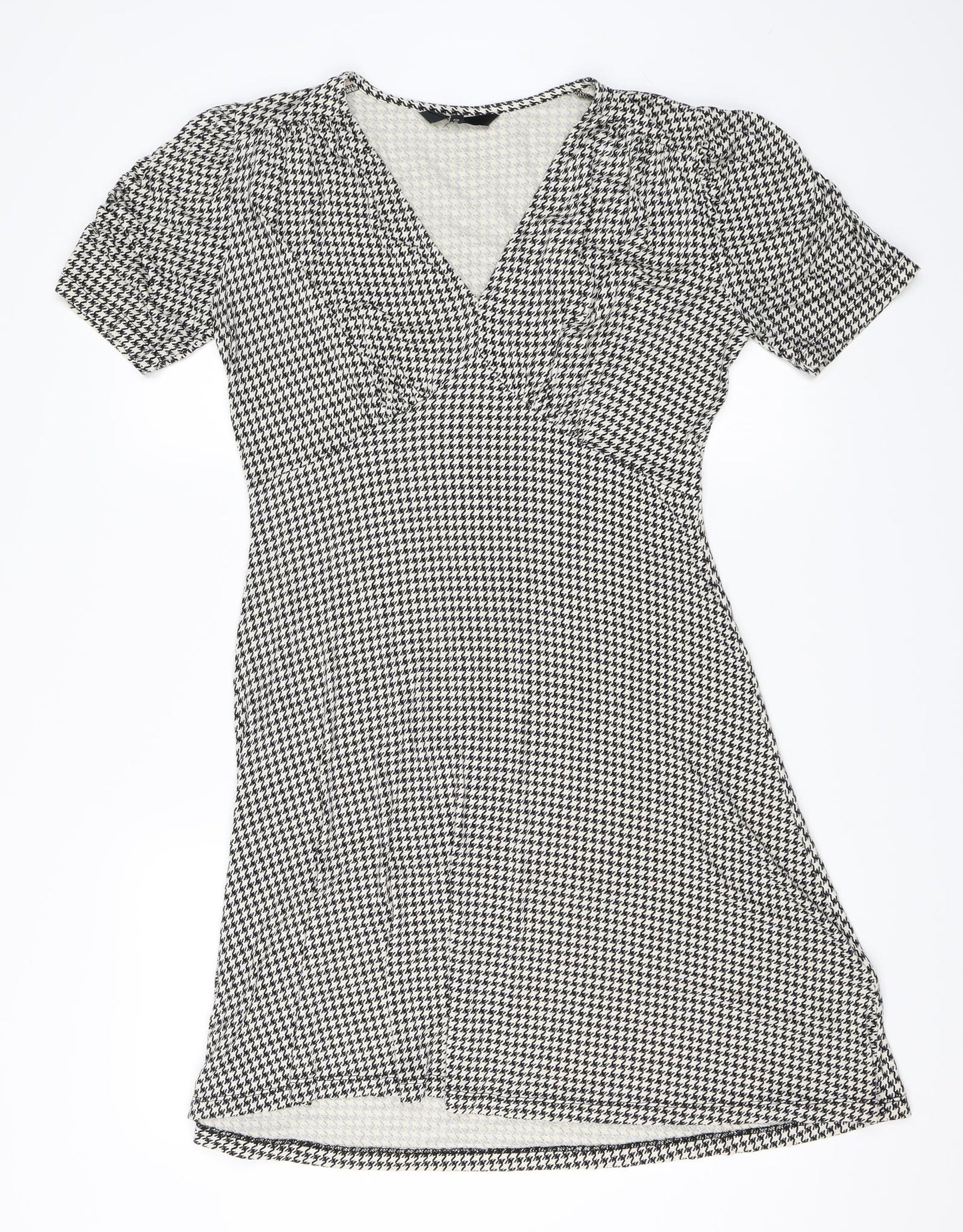 NEXT Womens Black Houndstooth  A-Line  Size 10