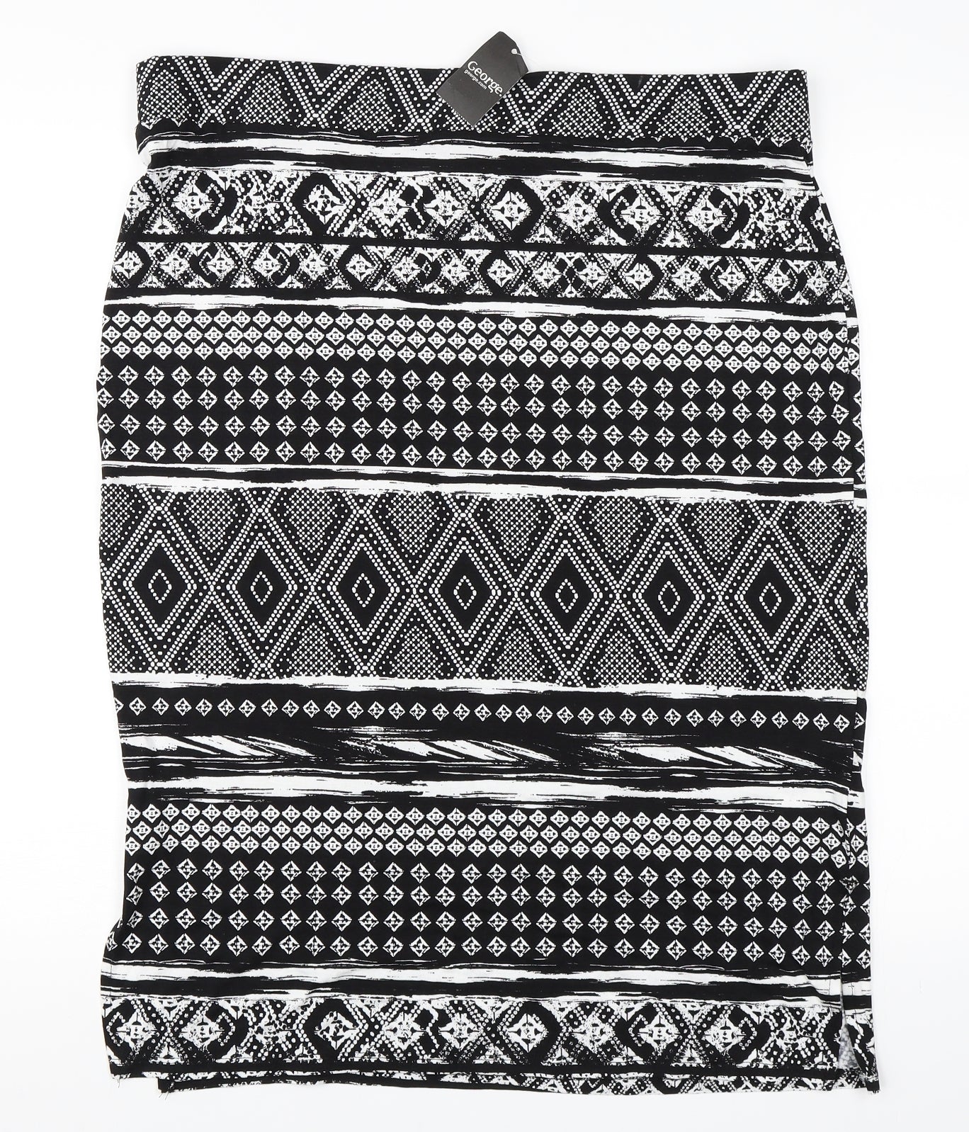 George Womens Black Geometric  Straight & Pencil Skirt Size 18