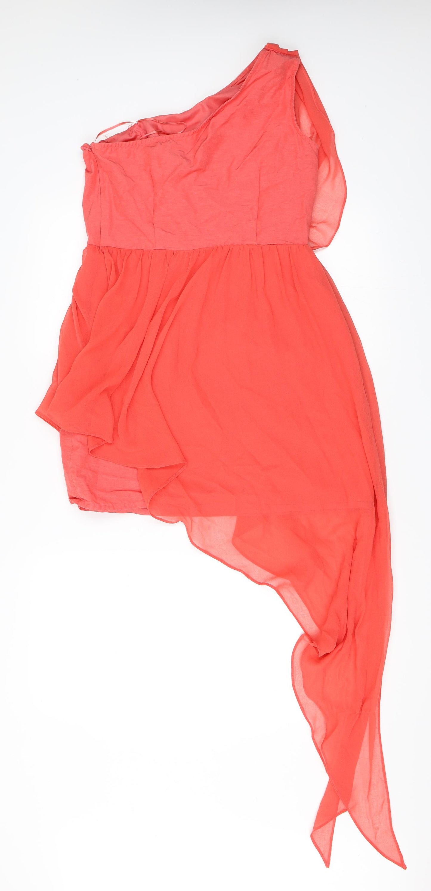Miss Selfridge Womens Orange   Mini  Size 12  - Asymmetric Hem