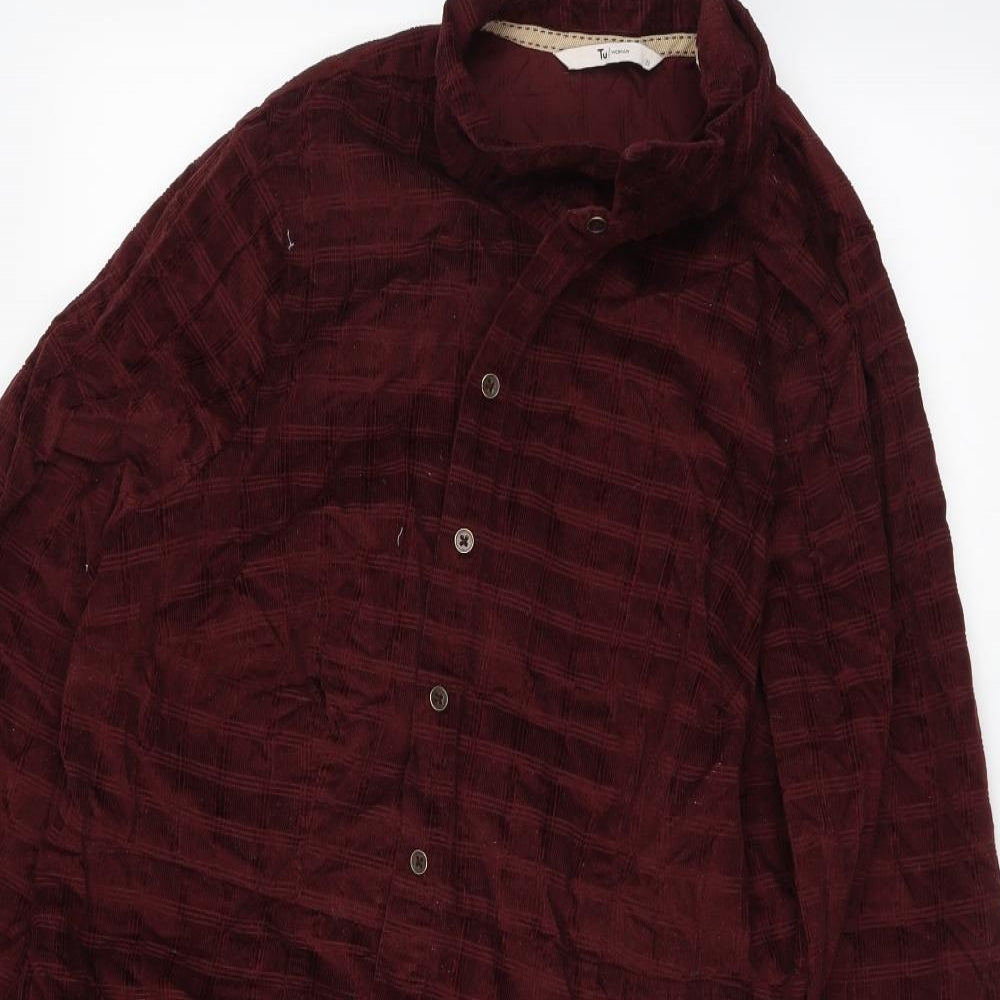 TU Womens Red   Basic Button-Up Size 22