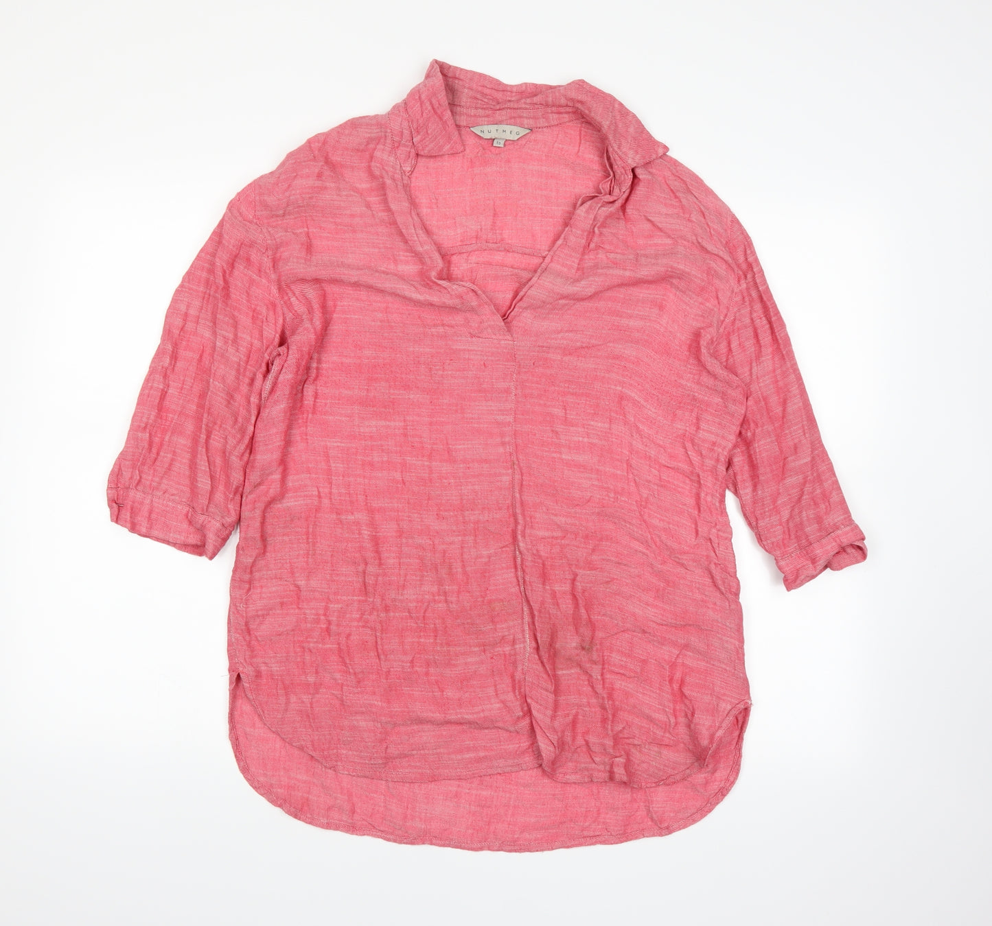 Nutmeg Womens Pink   Basic Button-Up Size 12