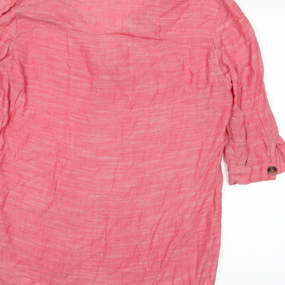 Nutmeg Womens Pink   Basic Button-Up Size 12