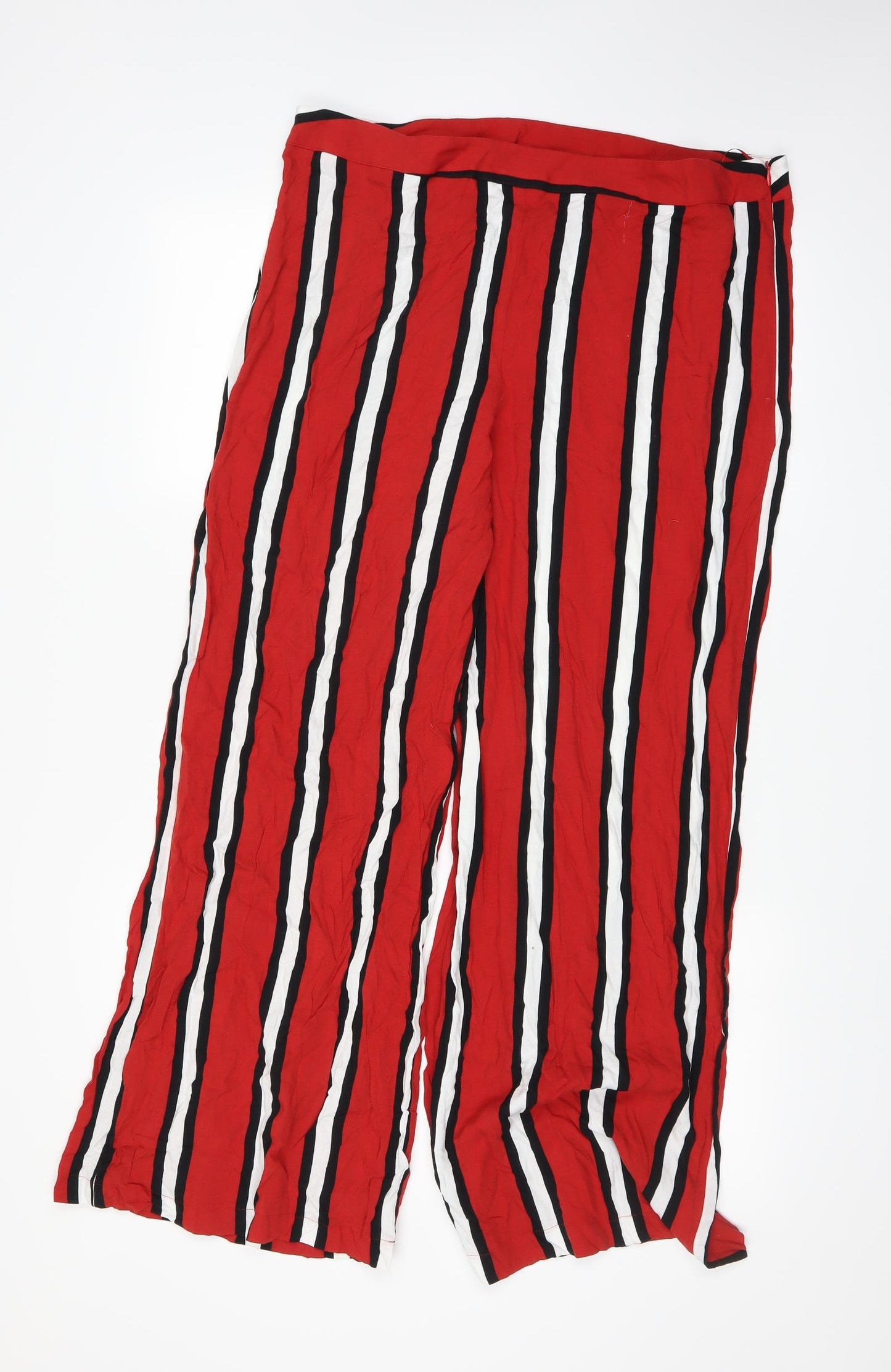 TU Womens Red Striped  Trousers  Size 16 L28 in