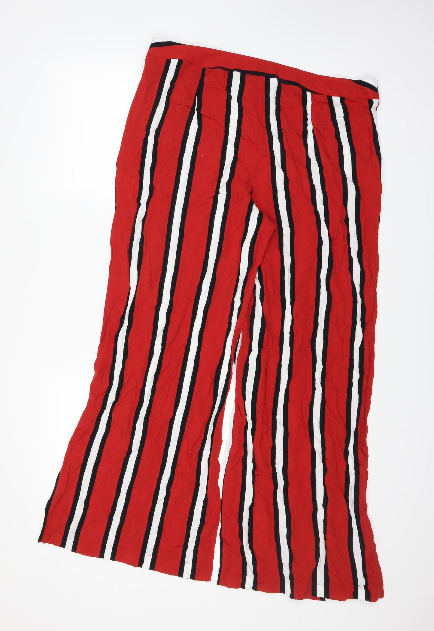 TU Womens Red Striped  Trousers  Size 16 L28 in