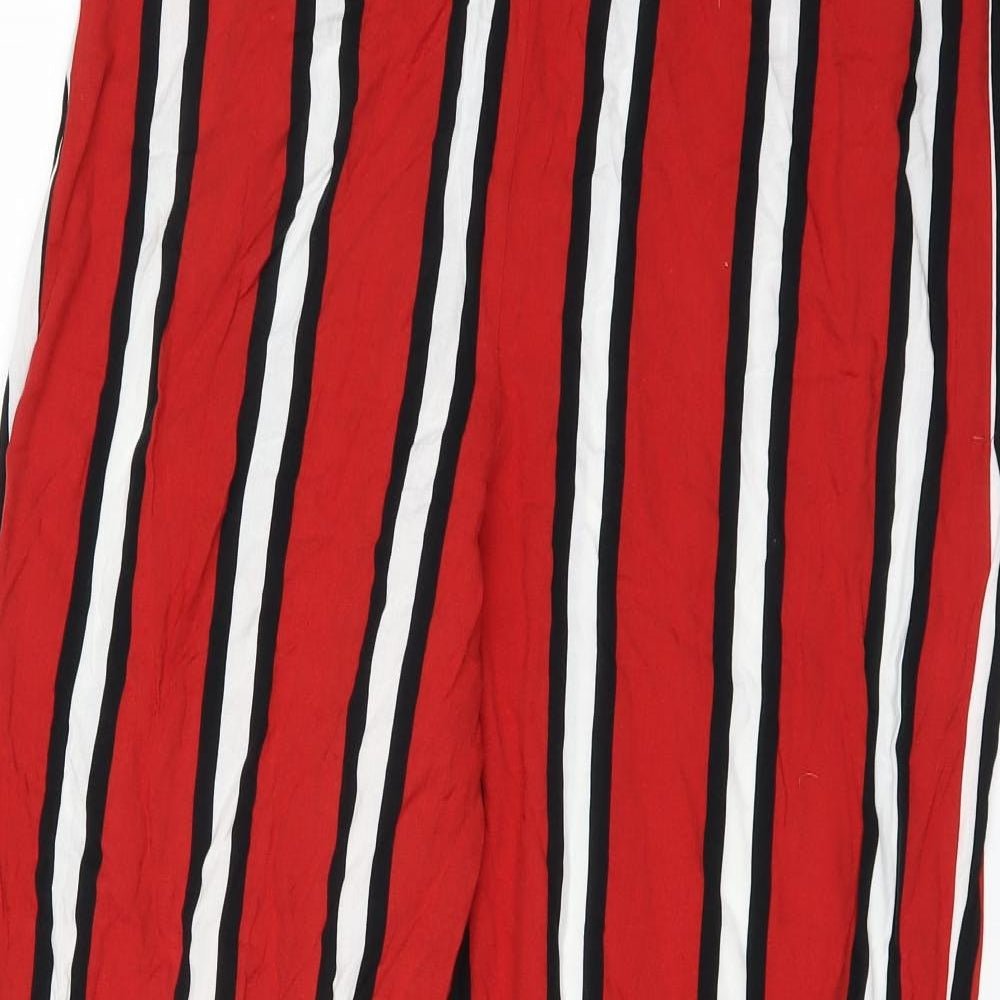TU Womens Red Striped  Trousers  Size 16 L28 in