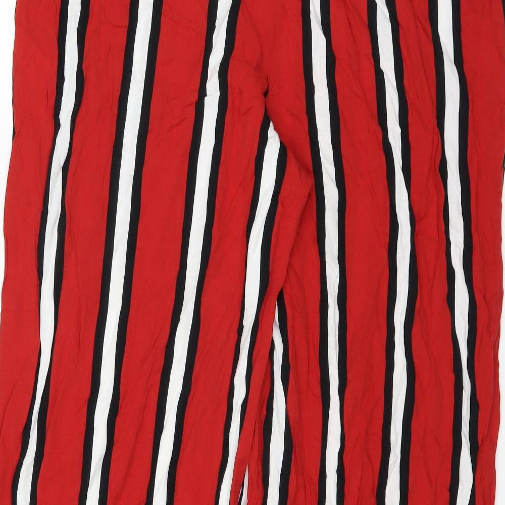 TU Womens Red Striped  Trousers  Size 16 L28 in
