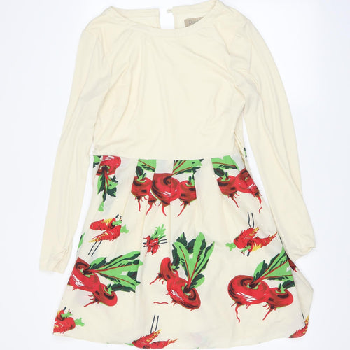 DEEV Womens White   Fit & Flare  Size 10