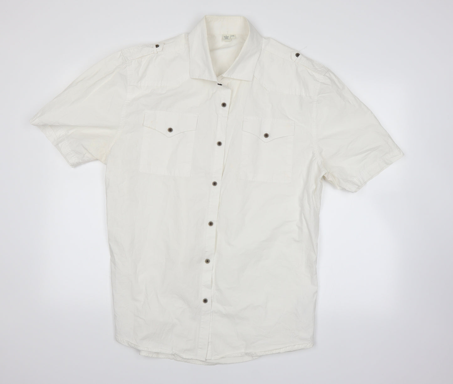 Firetrap Mens White    Dress Shirt Size 2XL