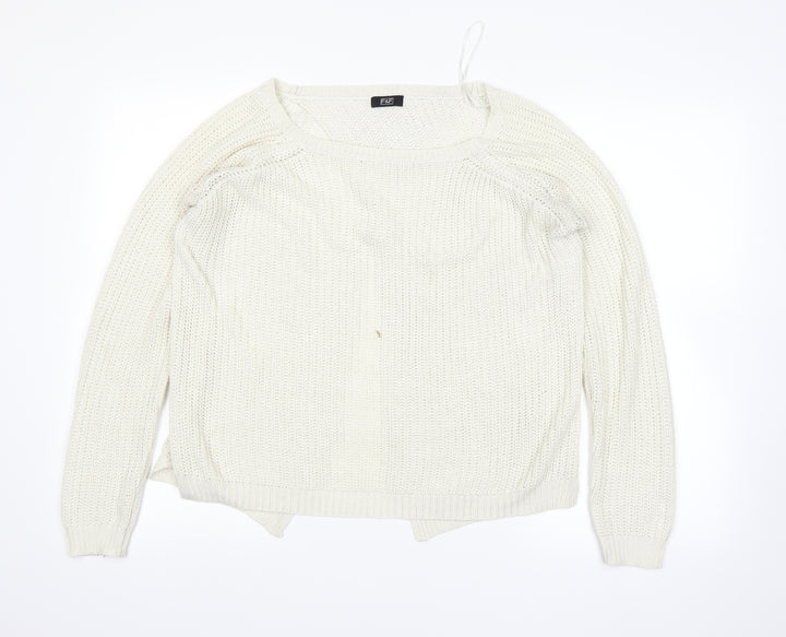 F&F Womens White Pullover Jumper Size 10