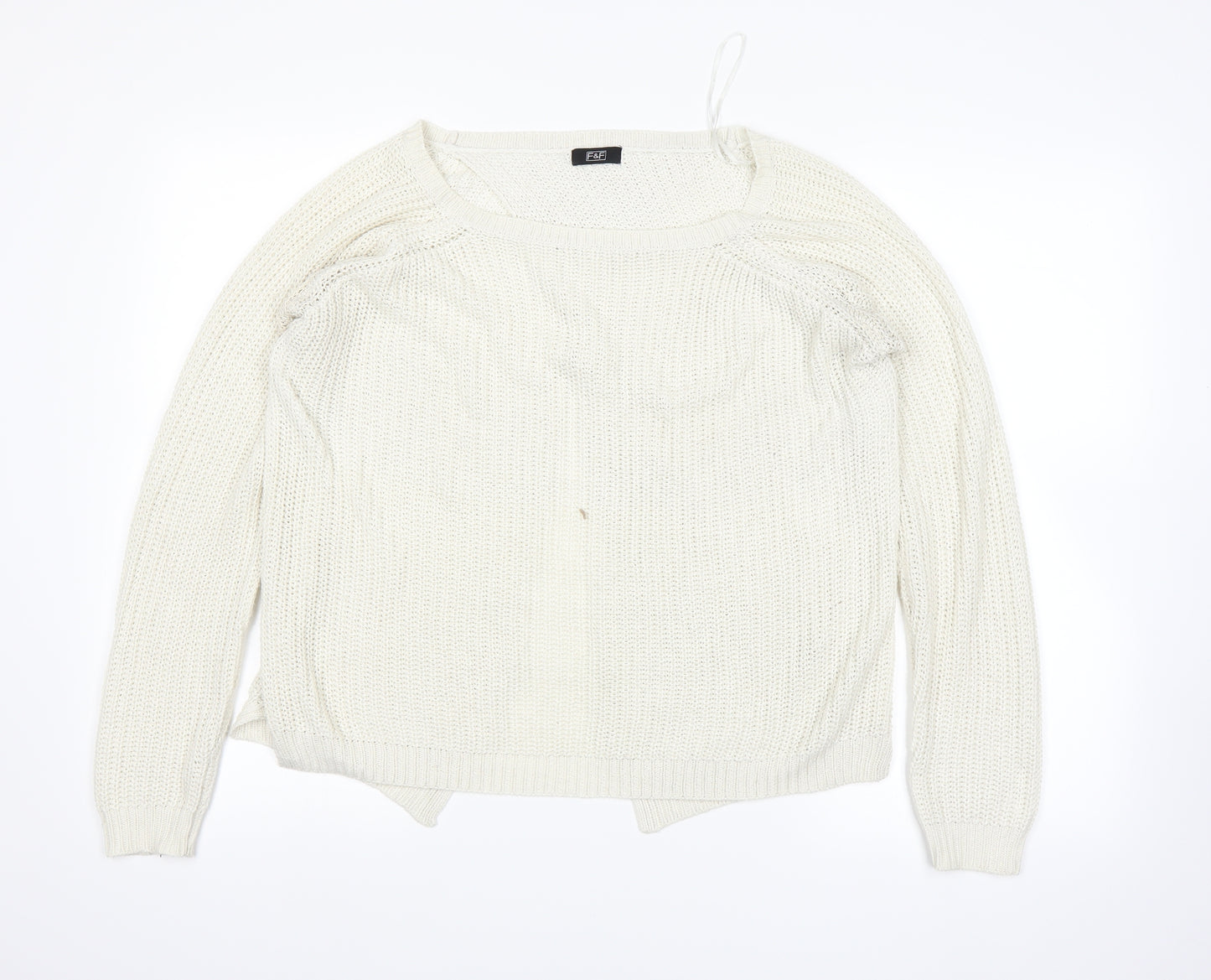 F&F Womens White   Pullover Jumper Size 10