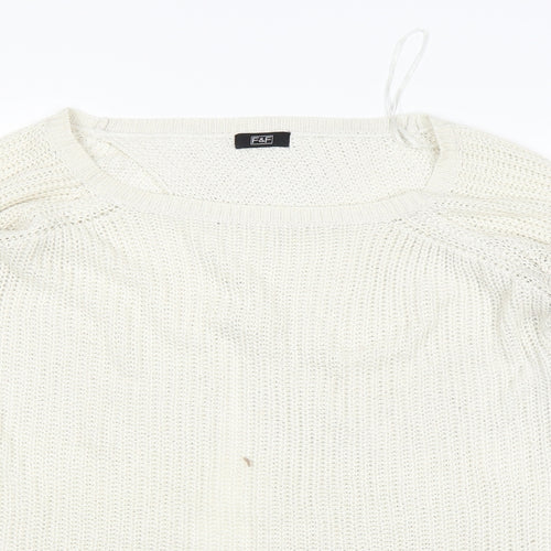 F&F Womens White   Pullover Jumper Size 10