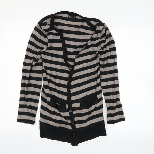 basil Womens Brown Striped  Cardigan Jumper Size M