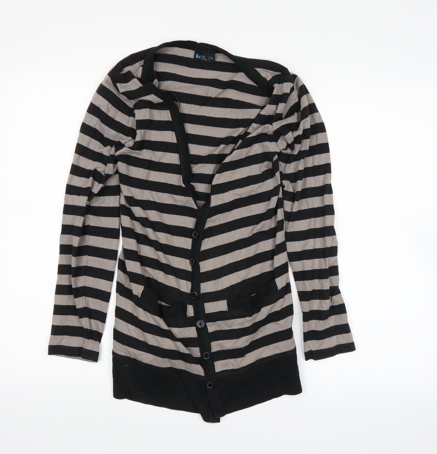 basil Womens Brown Striped  Cardigan Jumper Size M