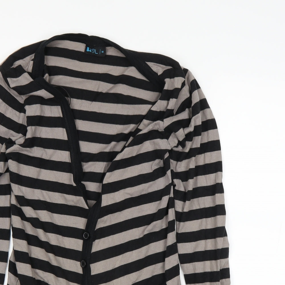 basil Womens Brown Striped  Cardigan Jumper Size M