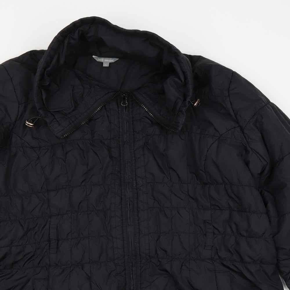Marks and Spencer Womens Black   Puffer Jacket Coat Size XL