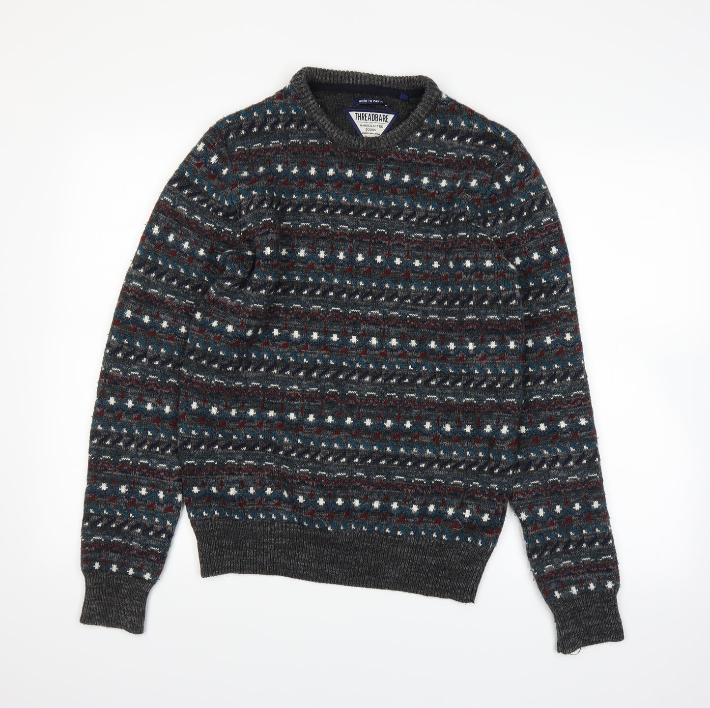 threadable Mens Grey   Pullover Jumper Size M
